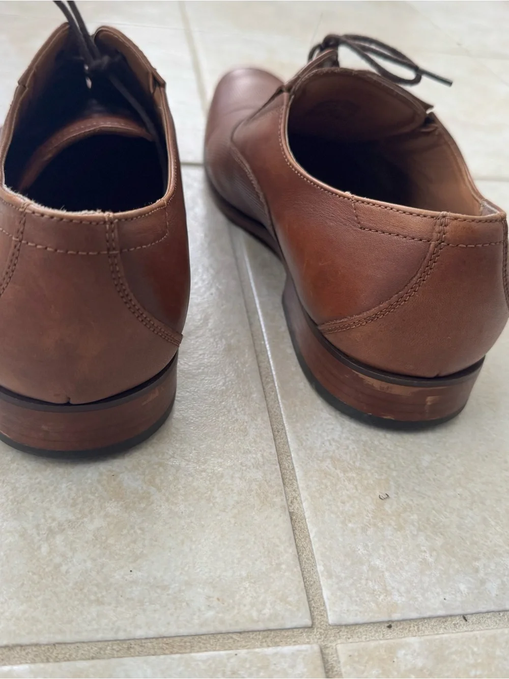 Aldo Dress Shoes Brown Leather Textured Micro Pattern Lace-Up Oxford Derby Men 8